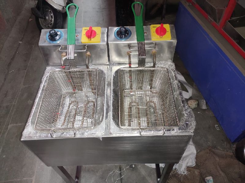 30-50kg Stainless Steel Electric Double deep fryer, Certification : ISO 9001:2008