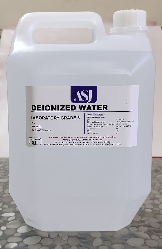 Deionized Water, for Chemical Laboratory, Purity : 99.99%
