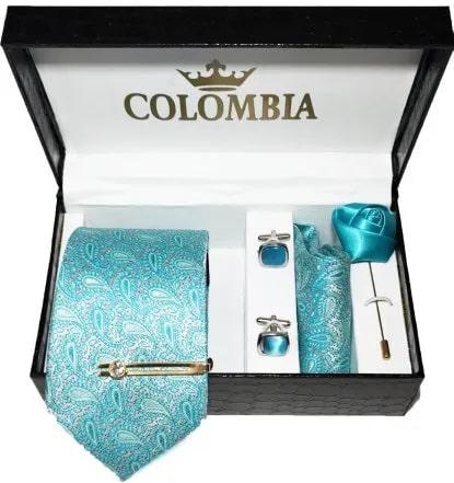 Sea Blue Paisley Necktie Set