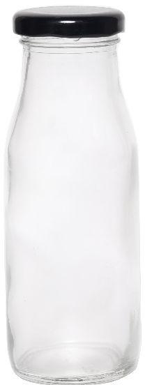 SHOPGURU Glass 200 ML MILK BOTTLE, for MILKSHAKE JUICE, Cap Type : LUG CAP