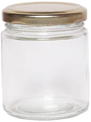 Round 200 ML SALSA GLASS JAR, for Food Storage, Cap Material : Metal
