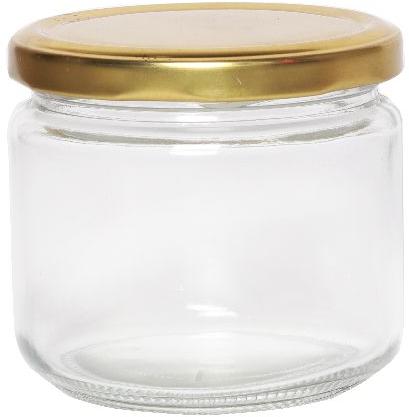 Round 350 ml Salsa Glass Jar, for Food Storage, Cap Material : Metal