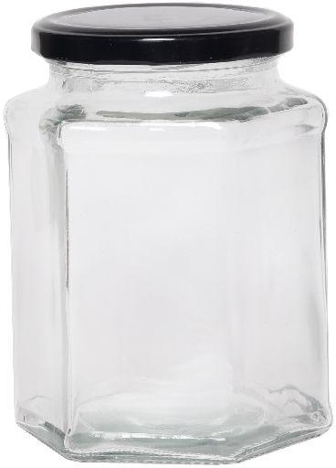 750 ML HEXAGONAL GLASS JAR