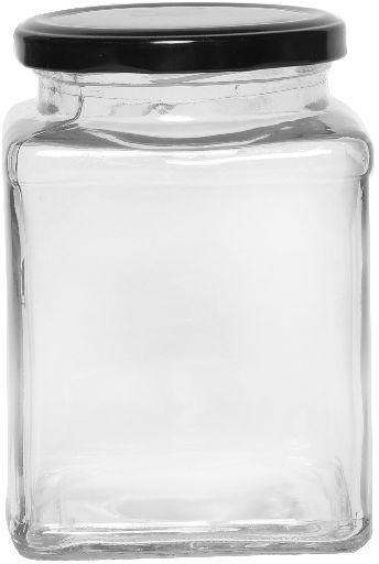 SQUARE 750 ML ITC GLASS JAR, for Packing Jam, Pattern : Plain