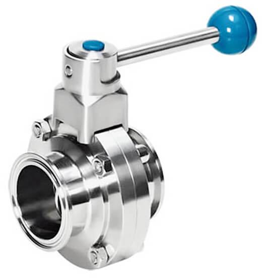 Metal Polished Sanitary Butterfly Valve, Specialities : Heat Resistance, Durable