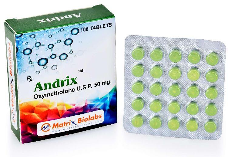 Andrix Tablets, for Hospital, Composition : Oxymetholone U.S.P
