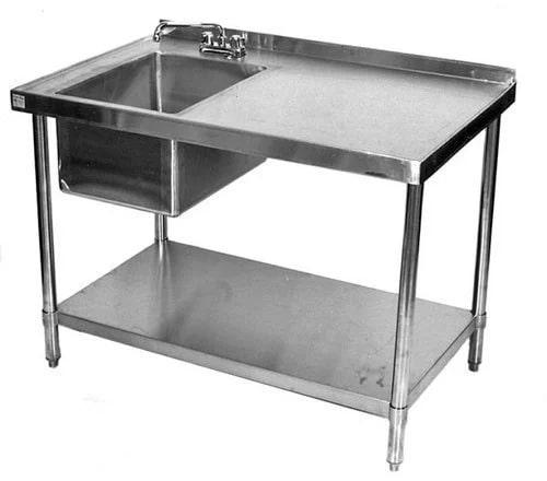 Stainless Steel Table with Single Sink