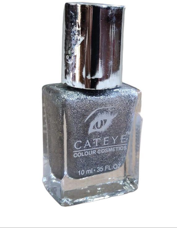 Cateye Shimmery Silver Nail Polish, Packaging Type : Glass Bottle