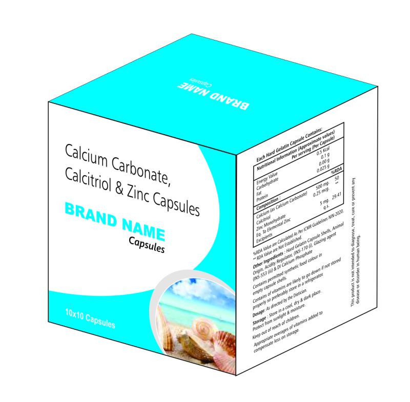 Calcium Carbonate, Calcitriol and Zinc Capsules, for Hospital, Clinical, Personal