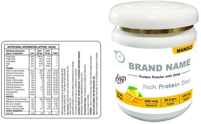 Mango Flavour Protein Powder, For Muscle Building, Weight Gaining, Feature : Free From Impurities, Boost Energy