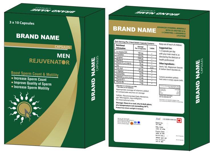 Man Rejuvenator Capsules, Packaging Type : Box