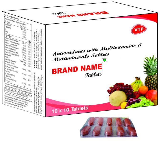 Antioxidant with Multivitamin and Multimineral Tablets, Packaging Type : Strips