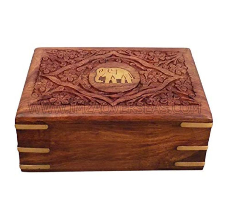 Polished Wooden Box, For Storing Jewelry, Craft Type : Handicraft at ...