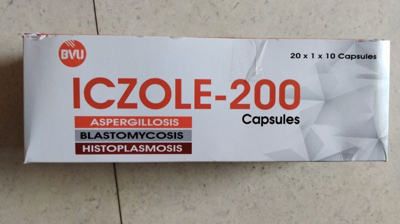 Icozole-200 Itraconazole Capsule, Packaging Type : Stripe