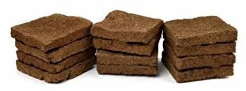 Dark Brown Square Cow Dung Cake, for Agricultural, Home