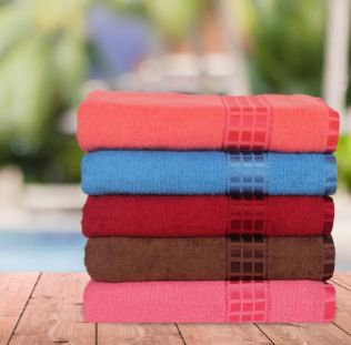 Zetmed Rectangle Plain Absorbent Cotton Towels, for Home, Hotel, Gender : Unisex