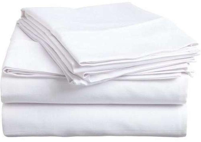 Plain White Cotton Bed Sheets, for Hotel, Home, Technics : Machine Made