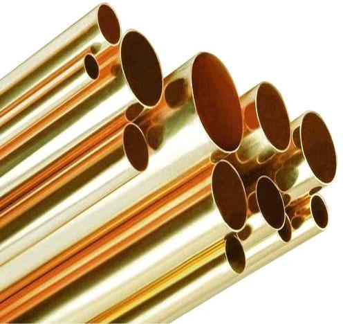Golden Coated Round Brass Pipe, for Industrial, Size : Customised