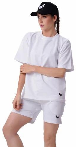 White Plain Ladies Cotton T-Shirt, Occasion : Casual Wear