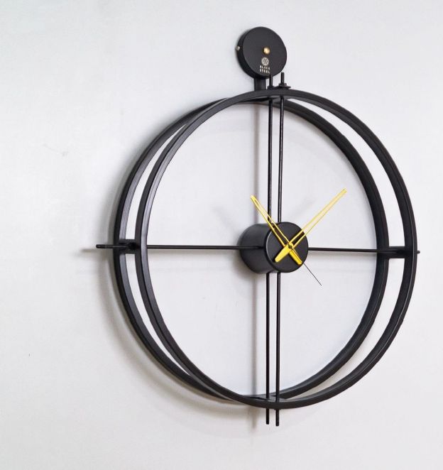 Round Designer Iron Wall Clock, for Decoration, Display Type : Analog ...