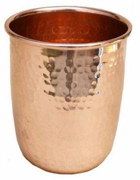 Polished GE-1435 Hammered Copper Tumbler, for Drinking Use
