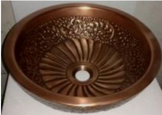 GE-16-1129 Handcrafted Double Wall Copper Wash Basin