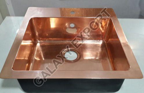 Brown GE 1633 Copper Kitchen Sink, Shape : Square