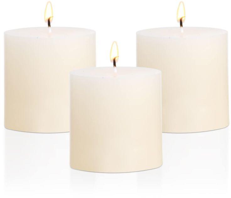 3x3 White Pillar Candles