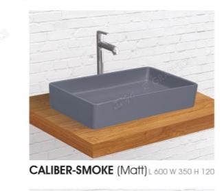 Rectangular CALIBER SMOKE (MATT) WASH BASIN, for Home, Hotel, Restaurant, Style : Modern