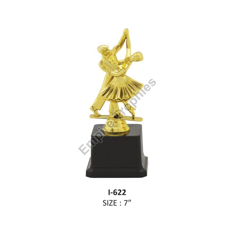 Golden Mild Steel Plain dancing trophy, for Awards, Size : Customised