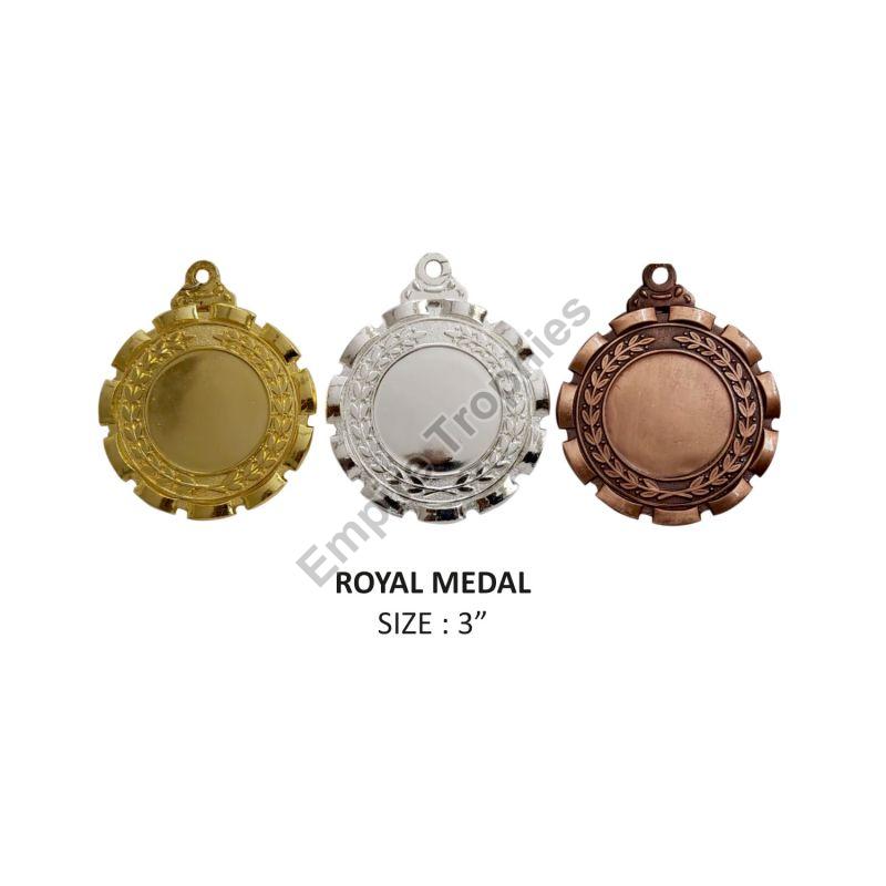Round Plain Zinc Royal Medal, For Awards, Color : Multicolour