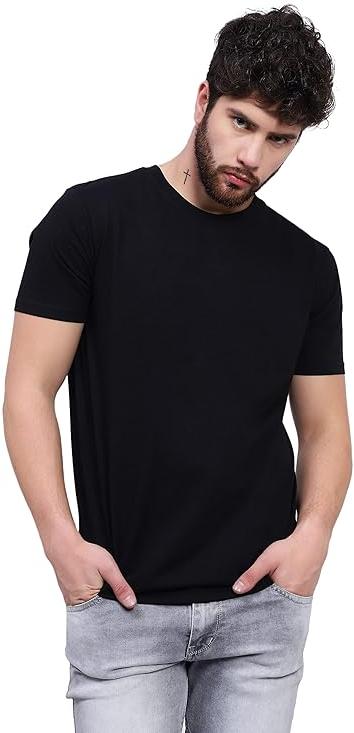 Black Full Sleeves Regular Plain cotton tshirt, Size : 5XL