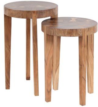 Plain wooden nesting table, for Restaurant, Office, Hotel, Home, Shape : Round