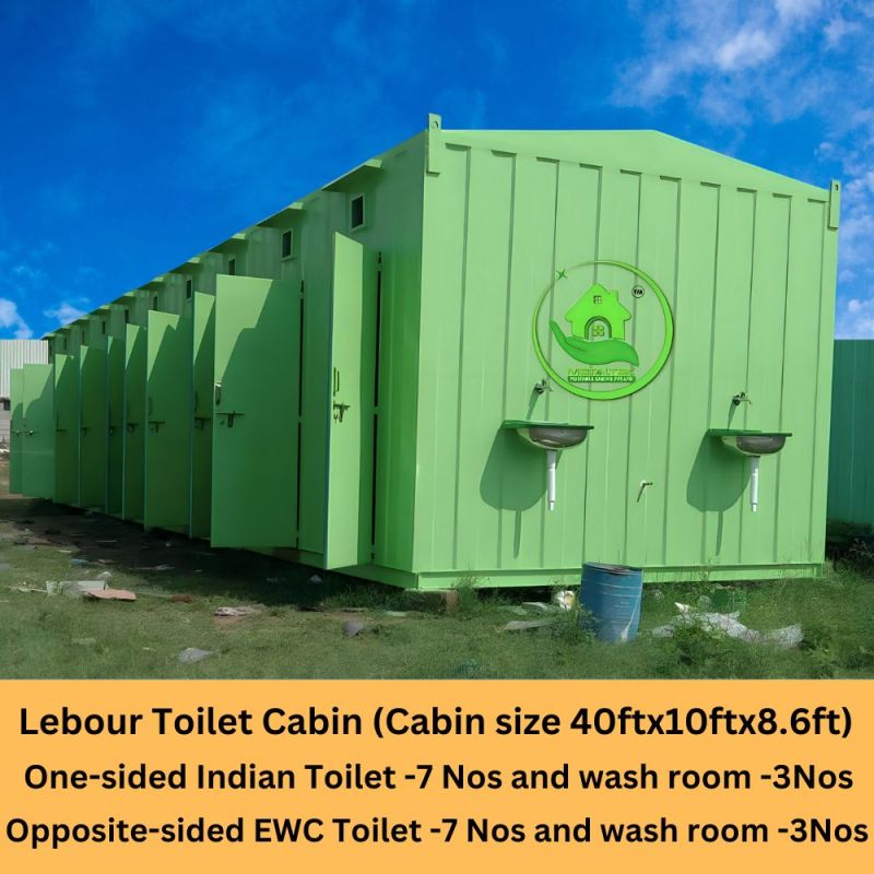 Polished Metal Ms Portable Toilet Cabins, For Commercial Use, Industrial Use