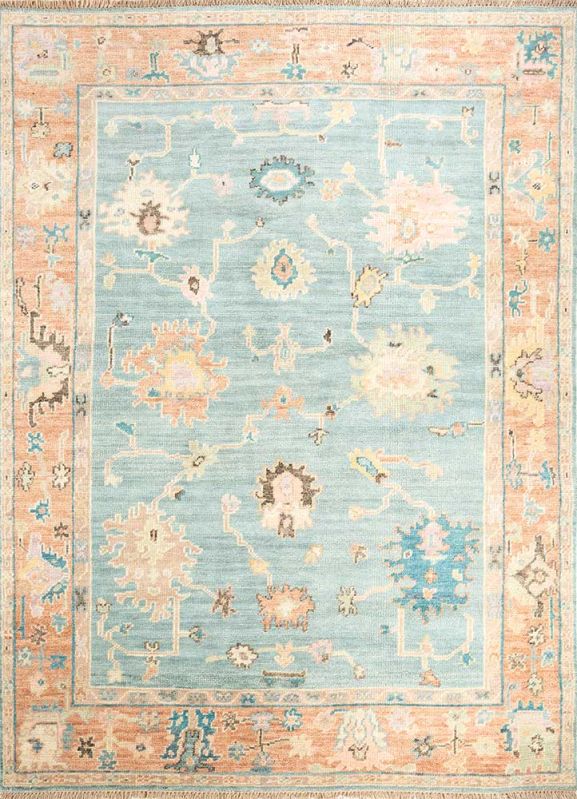 Light Coral Hand Knotted Rug