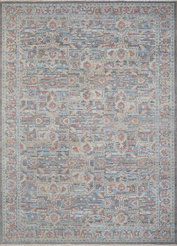 Rectangular Verna Dark Gray Hand Knotted Rug, for Home, Office, Hotel, Packaging Type : Roll