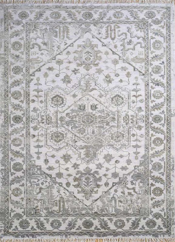 Savana White & Classic Gray Hand Knotted Rug