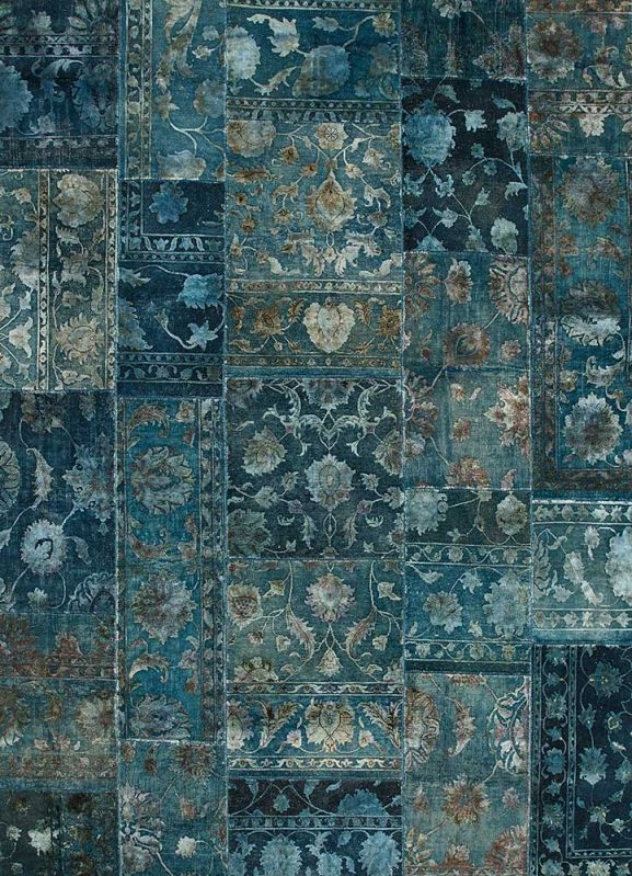 Teal Blue Hand Knotted Rug