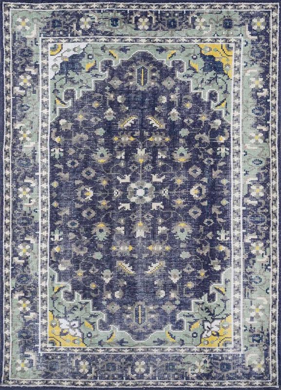 Medieval Blue & White Hand Knotted Rug