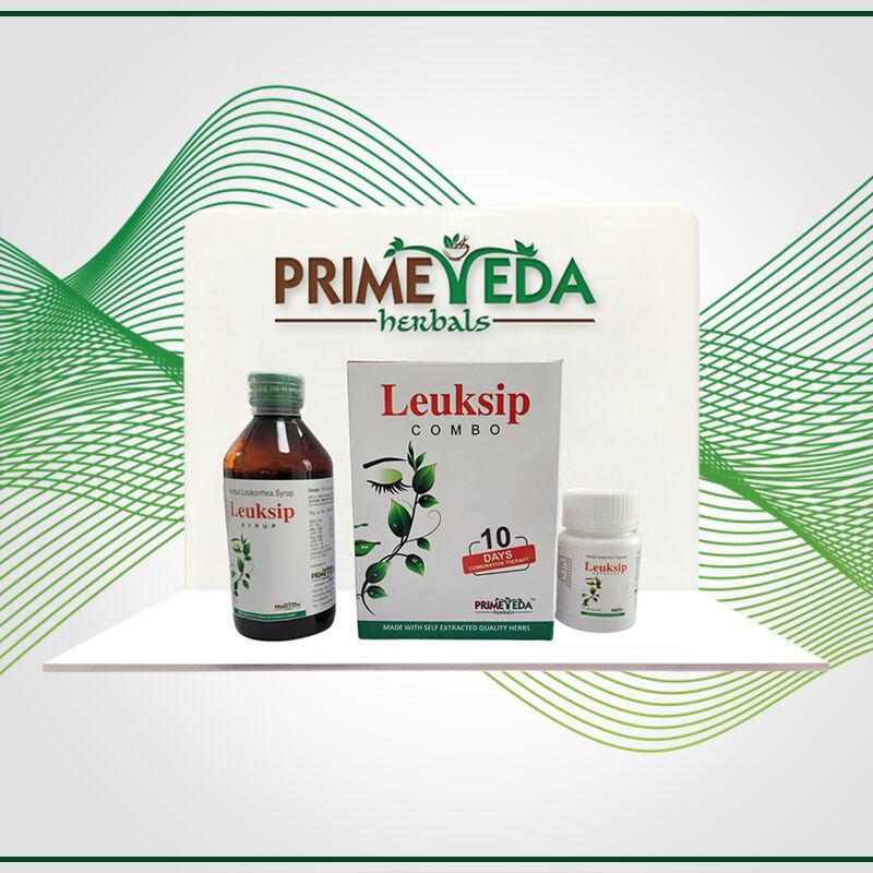 Leuksip Herbal Syrup and Capsule Combo, for Clinical, Hospital, Personal, Grade : Medicine Grade