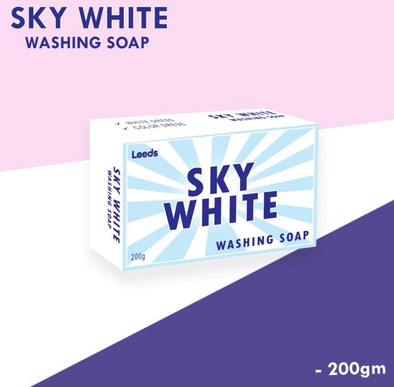 Leeds Sky White Laundry Soap(Oil Based),Washing Soap,200gm