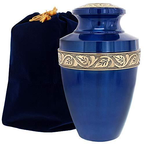 Blue Polished kr-002 brass urns, for Home Decor, Hotel Decor, Feature : Attractive Designs