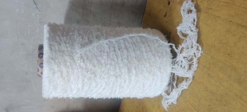 White Polyester Rabbit Feather Yarn, For Textile Industry, Weaving