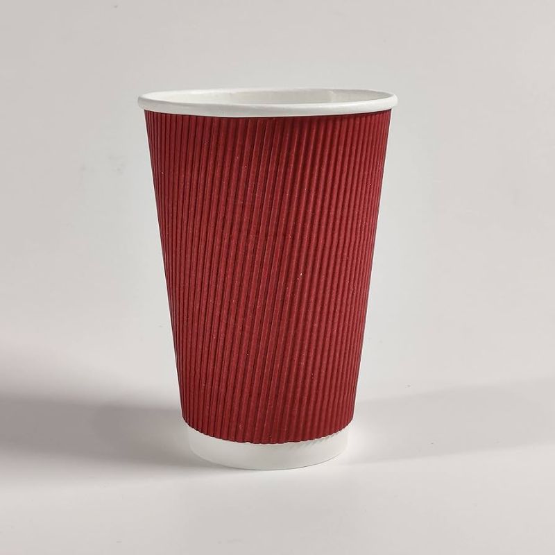 Round Paper 330ml Saras Ripple Cups, For Cold Drinks, Event, Party 