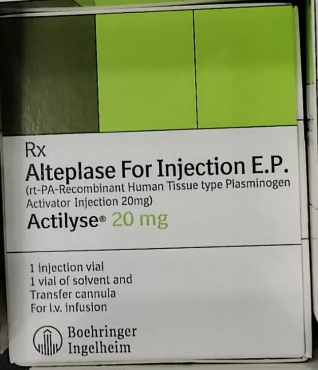 Actilyse 20mg injection, Packaging Type : Box