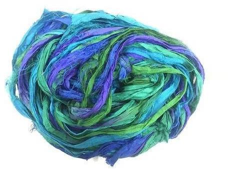 Dyed 100% Mulberry Silk Ribbon Yarn, Color : Multicolor