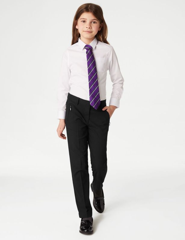 Multicolor Polyester Plain Girls School Trouser, Gender : Female