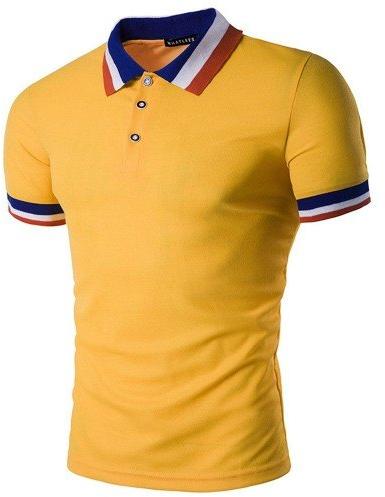 Half Sleeves Plain Collar Neck Mens Polo T-Shirt, for Casual, Home, Size : All Size