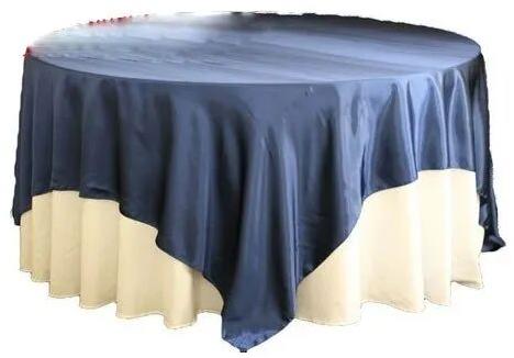 White Blue Round Plain Table Cover, for Party, Wedding, Event, Size : Customised