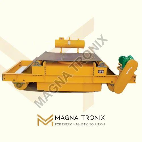Automatic Rectangular Electro Permanent Overband Magnetic Separator, Color : Yellow